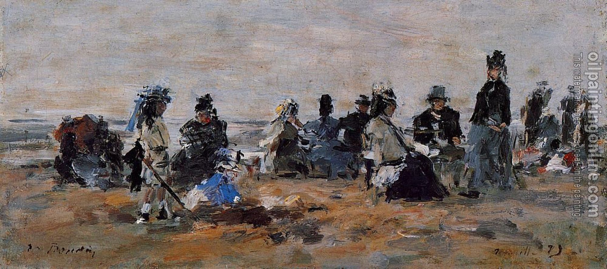 Boudin, Eugene - Beach Scene at Trouville, Evening